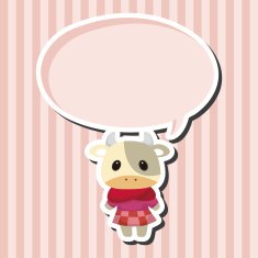 animal cow winter cartoon theme elements N2