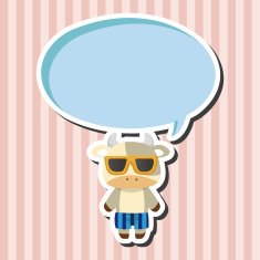 animal cow summer cartoon theme elements N3