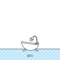 Bathroom icon Bath with shower sign N4