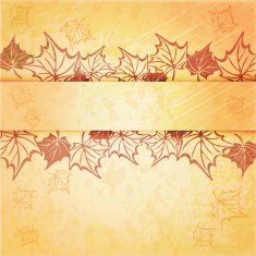 Autumn maple leaf vector frame with copy space on white