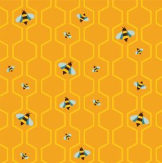 pattern of the bee on honeycombs background