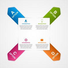 Abstract infographic with colorful arrows N2