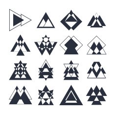 Abstract hipster style icons for logo design logotypes or busin