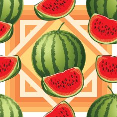 seamless pattern of ripe watermelon
