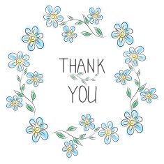 Thank you card Stylish floral frame with text