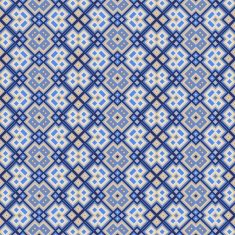 Seamless geometric pattern in blue orange