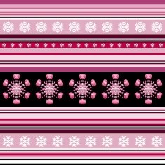 Winter seamless pattern - striped with snowflake motif in blue
