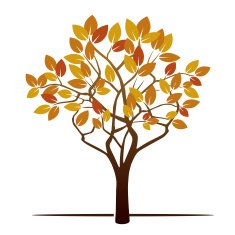 Autumn Tree and Color Leafs N4
