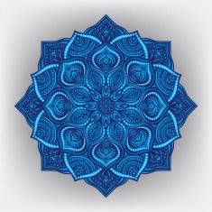 Blue floral round ornament