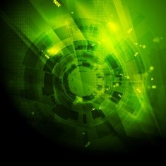 Shiny green engineering tech background