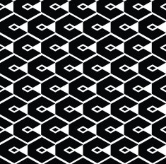 Monochrome geometric art seamless pattern vector mosaic black N3