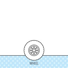 Car wheel icon Tire service sign N4
