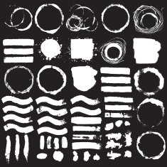 Big Set of brushes ink design elements Hand-drawn with watercolor N4