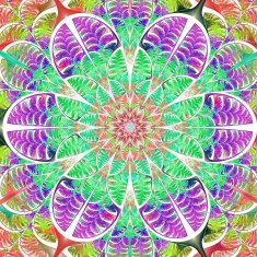 Multicolored symmetrical pattern of the leaves Collection - tre