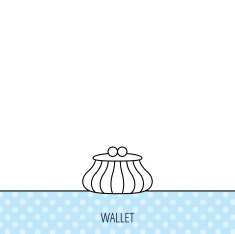 Vintage wallet icon Cash money bag sign N14