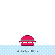 Vegetarian burger icon Fast food sign N5