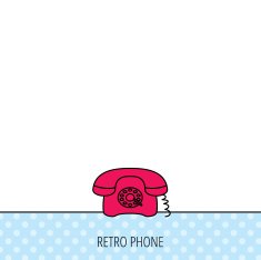 Retro phone icon Old telephone sign N7