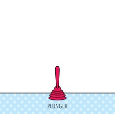Plunger icon Toilet cleaning tool sign N8