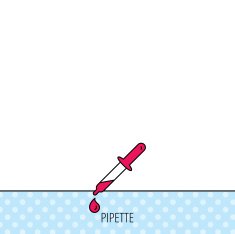 Pipette icon Laboratory analysis sign N3