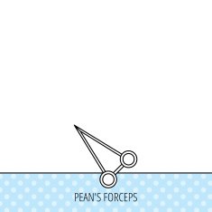 Pean forceps icon Medical surgery tool sign N4