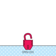 Open lock icon Padlock or protection sign N5