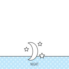 Night or sleep icon Moon and stars sign N15