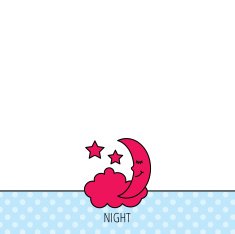 Night or sleep icon Moon and stars sign N17