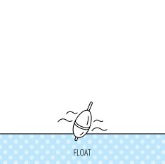 Fishing float icon Bobber in waves sign N5