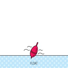 Fishing float icon Bobber in waves sign N6