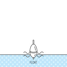 Fishing float icon Bobber in waves sign N7