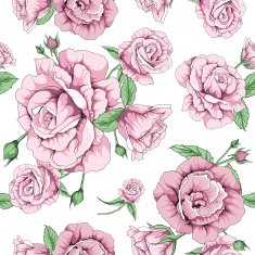 rose floral vector pattern seamless