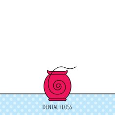 Dental floss icon Teeth cleaning sign N5