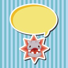 animal hippo cartoon theme elements N6