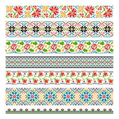 Ukrainian ethnic national border patterns for embroidery stitch