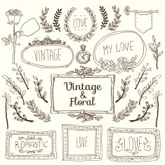 Vintage labels set vector N6