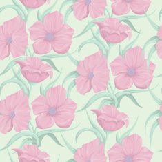 Seamless pattern with pink flowers N2