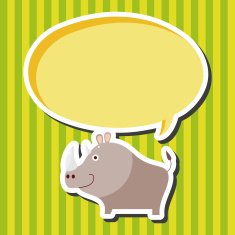 animal rhino cartoon theme elements N2