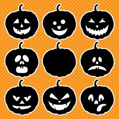 Halloween set with pumpkins N2