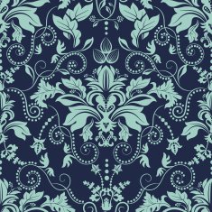 Vintage seamless damask pattern Dark background N2