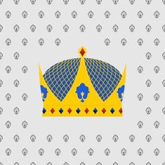 Royal Crown of gold with precious stones Vector illustration