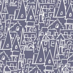 Royal Castle with towers seamless pattern Vector background of