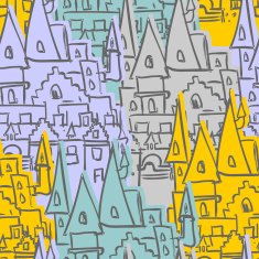 Castle seamless pattern Sketch of old Royal Castle Vector bac