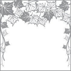 Autumn pattern with maple leaves Template for cut N4
