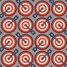 Flat Vector Seamless Sport and Recreation Target with Arrow Comp