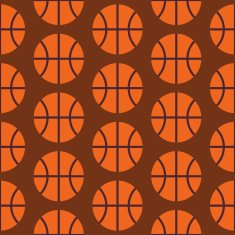 Flat Vector Seamless Sport and Activity Basketball Pattern N2