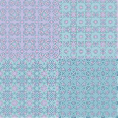 Set of four geometric seamless pattern N2