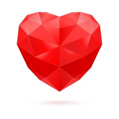 Red polygon heart