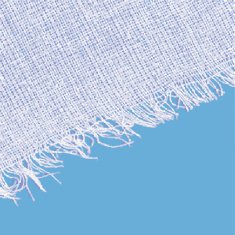 Canvas texture with fringe White blue color