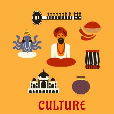 Indian culture and religion icons