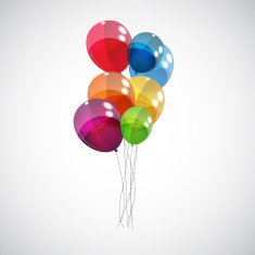 Color Glossy Balloons Background Vector Illustration N176